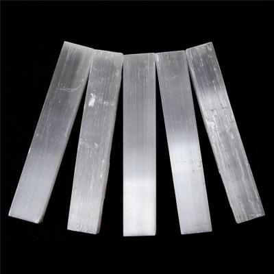 China Plaste Stone Strip Square White 95g Selenite Crystal Stone Decor for sale