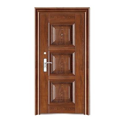 China Modern Wood Grain Painted Others Metal Security Doors for sale