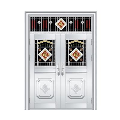 China 2022factory new modern design 304 stainless steel grill front door design iron skin front entrance for sale