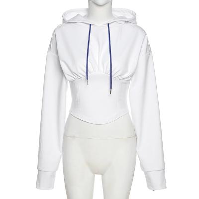 China Breathable Women's Hoodie Street Sports Ladies Hoodie Suitable For Young Women Wholesale Custom White Hooded Plain Dyed 100 Pcs for sale