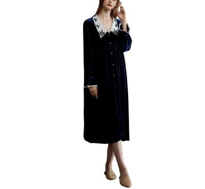 China Breathable Latest Fashion Casual Ladies Pajamas Soft Loose Velvet Party Dresses for sale