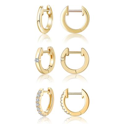China Wowshow Eco-Friendly Gold Huggie Earrings For Women, Small Silver Huggie Hoop Earrings For Women Girls Gift 14K Gold Plated Hoops Set With Gold Cu for sale