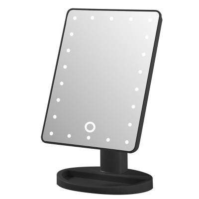 China Popular Travel Lighted 180 Degree Rotation Portable Triple Freestanding Makeup Mirror With Lights And Magnification for sale