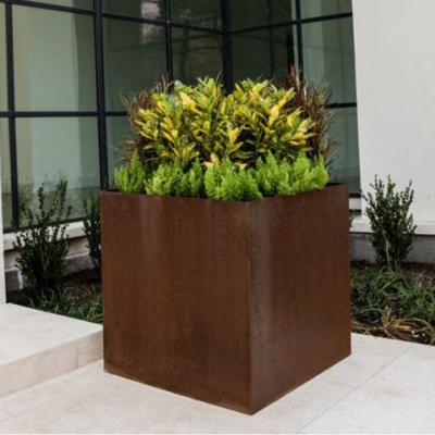 China WÜRFEL-Pflanzer-Laser SGS TUV Corten schnitt Stahlrusty steel planters-Abnutzungsbeweis zu verkaufen