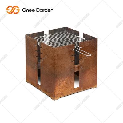 中国 Corten の鋼鉄バーベキューの木炭グリルのテーブル 3mm の厚さ 販売のため