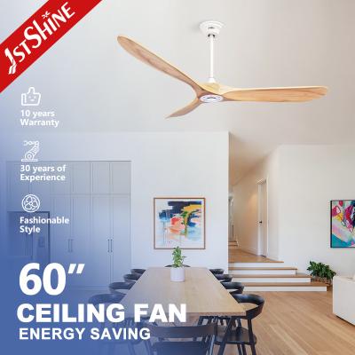 China 60 inch DC 3 blad Hout blad Plafond ventilator 5 snelheid afstandsbediening 110-220V/50/60hz Te koop