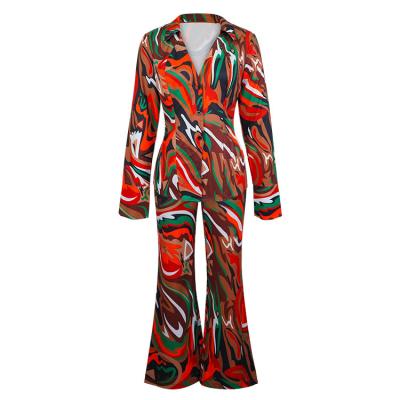 China 2023 Girls Casual V-Neckline Zebra Printing QUICK DRY Long Sleeve Shirt And Wide Leg Pants For Women Set for sale