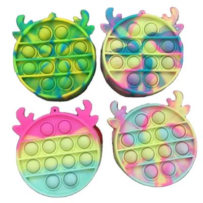 China Eco-Friendly Mini Silicone Small Round Girl Gift Eco-Friendly Purse Jumping Bubbles Toys Wallet Supply Busy Person Zipper Coin Bag for sale