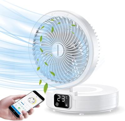 China Car USB F06 Touch Control Fans 4 Foldable Night Light Battery Speed Electric Fan 6000mah Removable Fans for sale