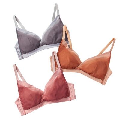 China High Quality Ladies Sexy Mature Wireless French Front Cross Bra Women Breathable for sale