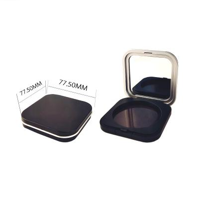 China Disposable plastic matte black square pressed powder empty magnetic compact packaging base hot sale plastic caseoldable customize for sale