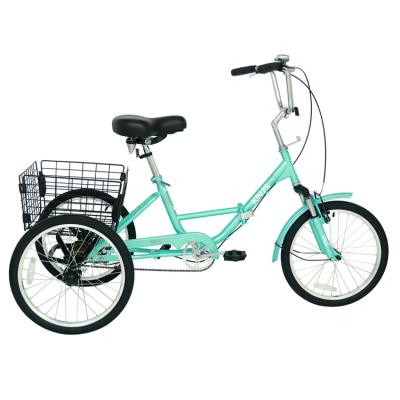China High Quality Steel Frame Wholesale 20inch Foldable Single Speed Cart Tricycle For Adults for sale