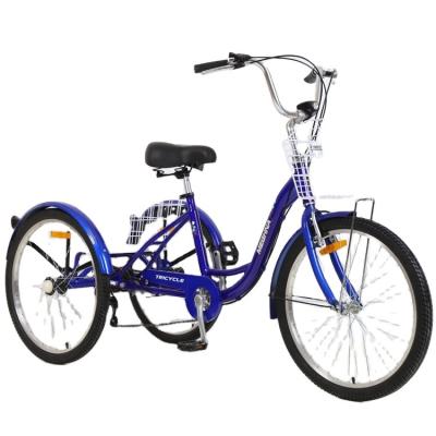 China Cargo Made In China Factory 24 Inch Aluminum Alloy Frame 7 Speed Single Adults 3 Wheels Others Tricycles for sale