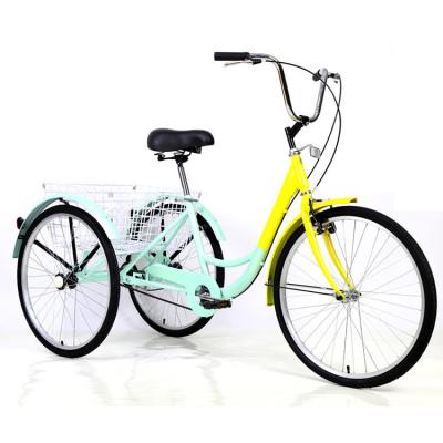 China Steel Frame Hot Selling Good Quality 26 Inch Steel Frame 3 Wheels Single Speed 7s Speed Tricycle Ride for sale