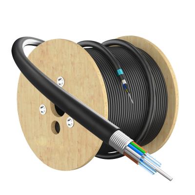 China 2-288 Kern GYTA Außenkanal Koaxial direktes Graben Glasfaserkabel für SM MM Kommunikation Schwarze PE Jacke zu verkaufen