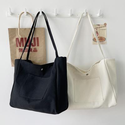 China Simple Fashion Women's Shoulder Bag Large Capacity Lazy Wind Canvas Portable Bag for sale