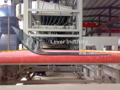 China J Shape Bending Glass Tempering Furnace for refrigerator glass, freezer glass for sale