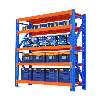 China 200 Pound Industrial Storage Shelves Blue Heavy Duty Warehouse Shelving for sale