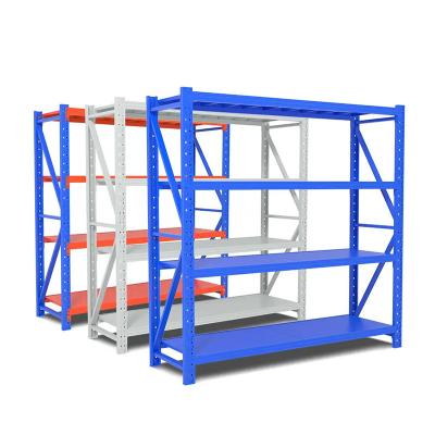 China Orange White 4 Tier Industrial Rack Metal Industrial Garage Shelving for sale
