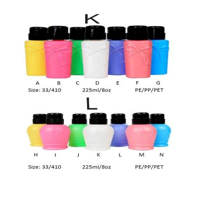 China Fangxia Custom 8oz Nail Polish Remover Pump Plastic Empty Nail Bottles with Fill Liquid for sale