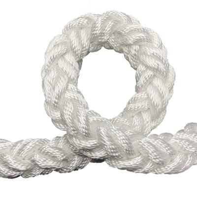 China 100% hoge sterkte UV-weerstand 40mm 8 12 Strand Dacron Polyester Multifilament Marine Mooring Rope Te koop