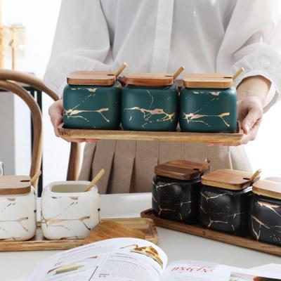 China New Arrival Special Hot Selling Luxury Ceramic Spice Folding Jar With Lid for sale