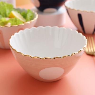 China Widely Used Special Design Ceramic Lace Bowl Kitchen Sustainable Cooking Bowl for sale