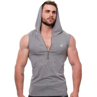 China 2022 Summer Territory Fitness Men's Breathable Running Sportswear Fashionable Vest Hoodie Sleeveless Sweater for sale