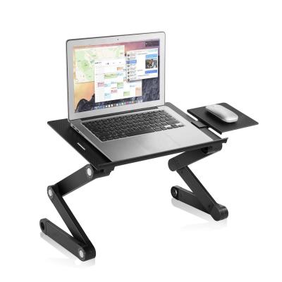 China Aluminum Alloy Home Office Products Portable Adjustable 360 Degree Aluminum Laptop Desk/Stand/Table Vented w/CPU Fans Mouse Pad for sale
