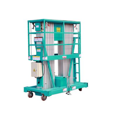 China Widely Aluminum Alloy Double Column Lift Solid Trailer Lift Push Rod Aerial Work Vehicle Mobile Platform for sale