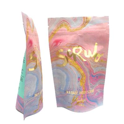 China Rose Gold Moisture Proof Reusable Aluminum Face Mask Auto-Seal Free Sample Storage Mylar Ziplock Ziplock Bags Standing Pouch Rose Gold for sale