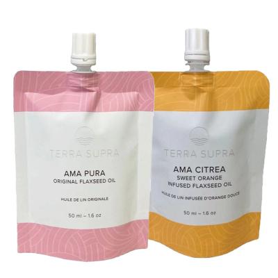China Safety Factory Supply Side Heat Seal Mylar Attach No Convenient Pollution Small Run Cosmetic Spout Plastic Bag Free Sample Free Sample for sale