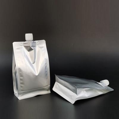 China Safety Free Sample Convenient Run Small Drinks Reusable Flat Bottom Beverage Packaging Spout Pouch Aluminum Foil Spout Bag for sale