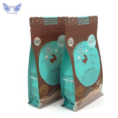 China Eco-Friendly Recyclable Flat Bottom Candy Cookies Reusable Multi-Color Moisture Proof Mylar Zipper Reusable Waterproof Convenience Bag for sale