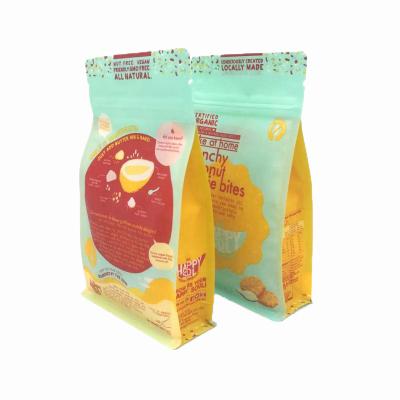 China Eight Sided Recyclable Waterproof Convenience Bag Multicolor Hot Selling Moisture Proof Flat Bottom Zipper Seal Food Storage Eco Friendly Bag for sale