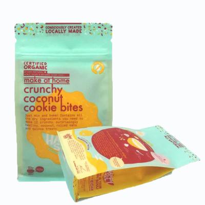 China Free Sample Waterproof Recyclable Moistureproof Convenient Storage Plastic Zipper Snack Pouch Self-seal Food Flat Bottom Pouch New Product for sale