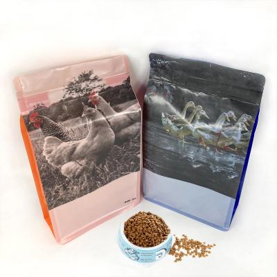 China Resealable Blue Printed Plastic Flat Bottom Food Pourch Bags Flat Bottom Pet Bag Reusable Storage Eco-Friendly Moisture Proof Packaging for sale