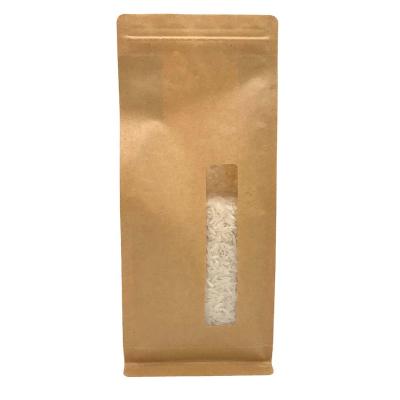 China Free Sample Recyclable Self-Seal Recyclable Window Brown Small Biodegradable Run Biodegradable Packaging Bags Coffee Kraft Flat Paper Bags for sale