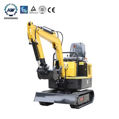 China New Farms HENGWANG HW10 Bagger 1ton Excavator 1000kg Excavator Digger Machine for sale