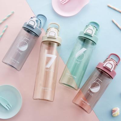 China 500ml Bpa Bottle Tritan Gym Sport Free Leakproof Fancy Plastic Viable Plastic Drinking Water Bottle With Custom Logo Printed for sale
