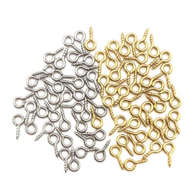 China 200PCS Mini Screw Eye Pins For Jewelry Making Bead Bead Screw Threaded Hooks Eyelets Clasps Findings 201224d for sale