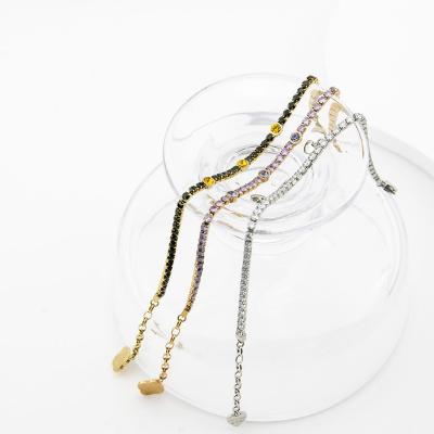 China OEM Fashion CLASSIC Stainless Steel Zircon Tennis Bracelet For Women for sale