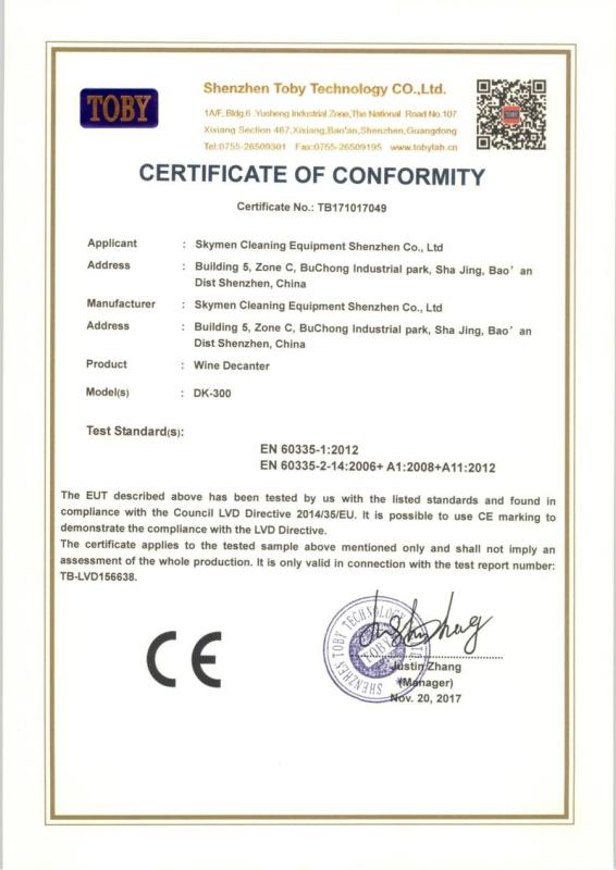 CE - Skymen Cleaning Equipment Shenzhen Co., Ltd.