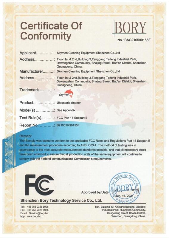 FCC - Skymen Cleaning Equipment Shenzhen Co., Ltd.