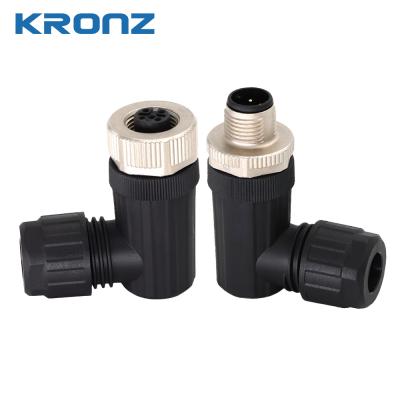 China IEC 61076-2-101 Conector M12 padrão em material de caixa preta PBT/PA Material de matriz de pinça para automação industrial à venda