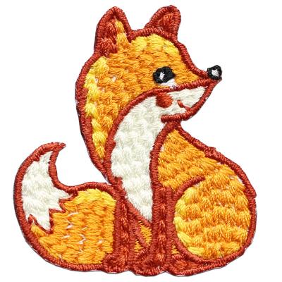 China Cheap price fashion embriodery patch for clothes embroidered fox fabric stickers cute kids clothes diy animal patch for sale