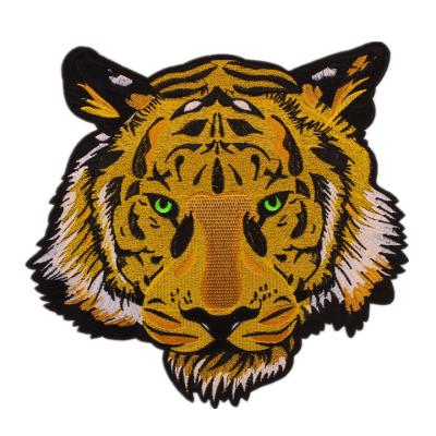 China Cheap price fashion embriodery patch for new clothing embroidered fabric bonded with big tiger patch for coat decoration accessories for sale