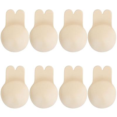 China Sticky Silicone Bra Women Lift Up Reusable Sticky Bra Pads Rabbit Nipple Cover Breast Lift Band Invisible Strapless Self Adhesive Silicone Bras Pads for sale