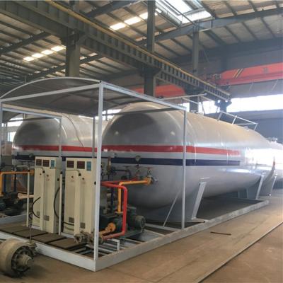 China Construction works 100cbm 50 Ton LPG Station Storage Tank Container Refueling Trailer for sale