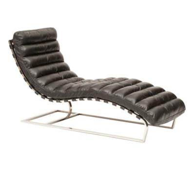 China Mid Century Leather Chaise Longue Chaise Lounge Designer Furniture Reproduction for sale